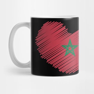 Morocco Flag Heart Design Mug